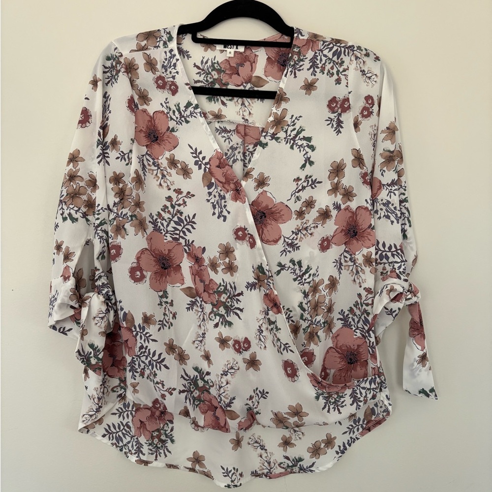 Floral V-Neck Blouse Women’s Small